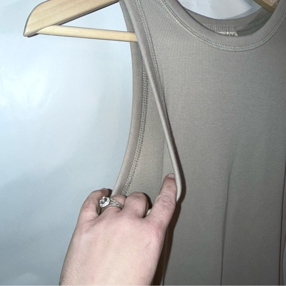 Universal Thread Halter Ribbed Tan Casual Dress Size Medium - Picture 6 of 9